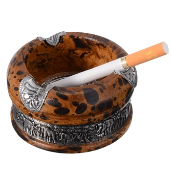 Антични дървени пепелник ръчен труд за пушене на тютюн, пепелник за цигари, Пепелник за домашно пушачи, 1 комплект 3 инча