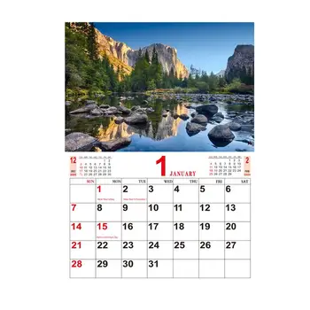Инфинити календар Инфинити стенен месечен окачен календар Колекция от снимки на природата Месечен календар за хол