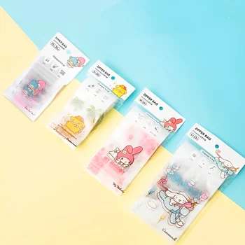 Кавайное Аниме Sanrio Hello Kitty Чанта с Цип Kuromi Cinnamoroll My Melody Home Snack Candy е прозрачна Чанта За Съхранение в насипно състояние