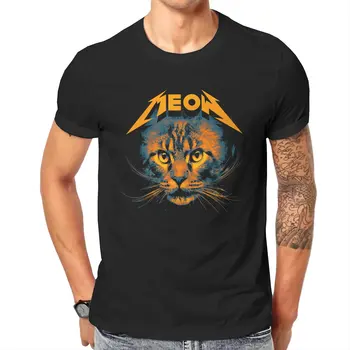 Мъжки тениски Cat Meow, Meowtallica, тениски за отдих в стил рок-музика, тениски с къс ръкав, блузи с кръгло деколте.