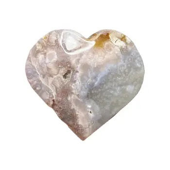 Натурален скъпоценен камък Розов Аметист под формата на сърце, Жеода, Ахат, Украса за олтар за магьосничество, Crystal с исцеляющим камък