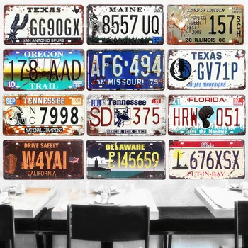 Регистрационни номера, Тексас, Регистрационни номера, годината на Реколтата Метални Консервени табели, Начало декор, Бар, Гараж, Кафе, Декоративни стикери за мотоциклети, Художествени плакати САЩ