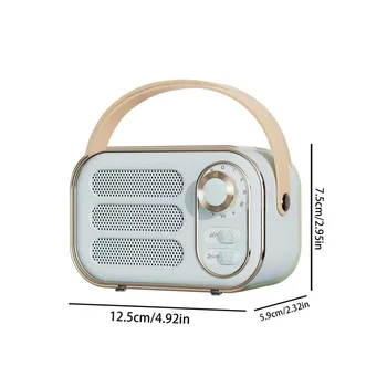 Ретро говорител 360 Стерео Ефект Мини Bluetooth Високоговорител Винтажное радио Начало декор Звукова кутия за улица Син