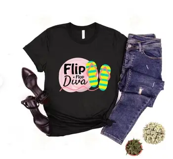 Тениска унисекс с надпис Flip Flop Diva дамски укороченная hoody с качулка и укороченная тениска
