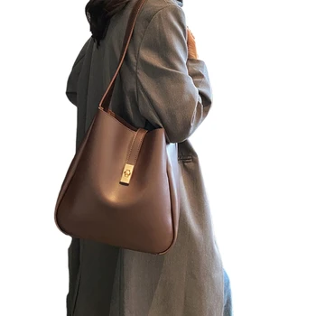 Универсална дамска чанта, с опростен дизайн, чанта през рамо от изкуствена кожа, чанта-тоут, подарък, подходящ за всеки ден пътуват за работа, пазаруване и пътуване 517D