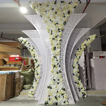 Цената за изработката на 3D Бяло Цвете Сватба Фон за каботажните На Поръчка Акрилни фон с надпис Сватбен Продукт